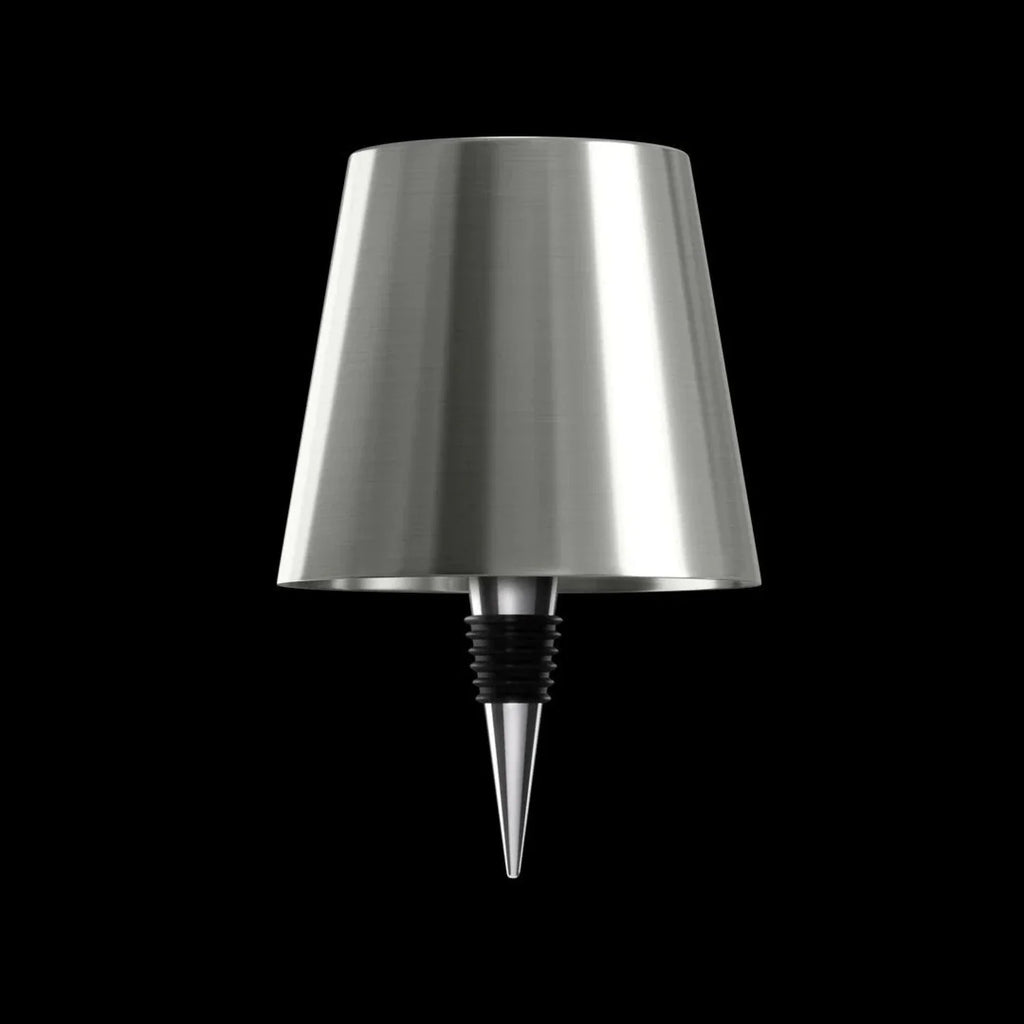Luminária LED prata recarregável para encaixe em garrafa