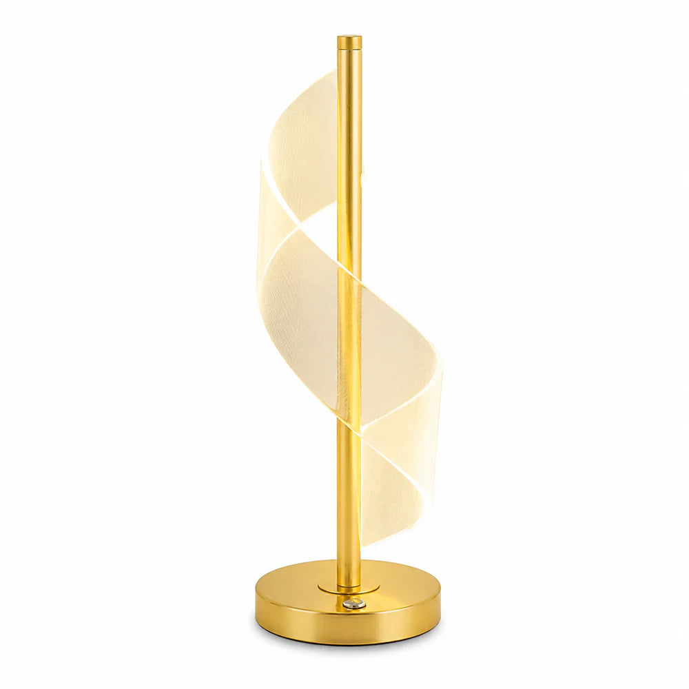 Luminária de mesa LED Espiral Áurea em fundo branco