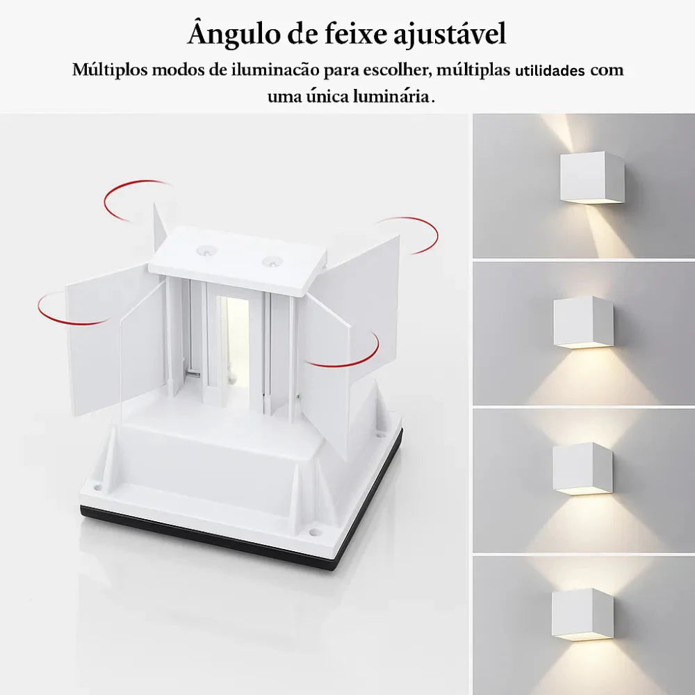Ajuste dos fachos de luz da arandela Cubo Alba