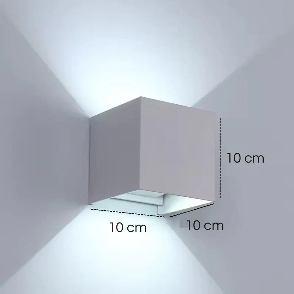 Medidas da arandela Cubo Alba branca de 10 cm