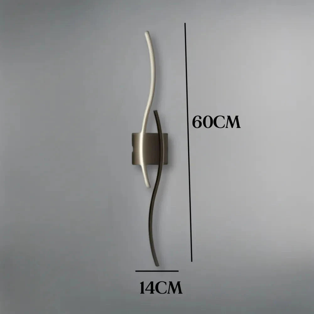 Medidas da arandela Linha Fluida preta de 60 cm