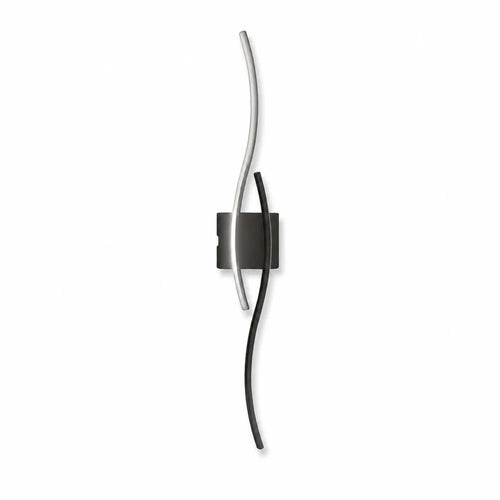 Arandela LED Linha Fluida preta de 60 cm em fundo branco