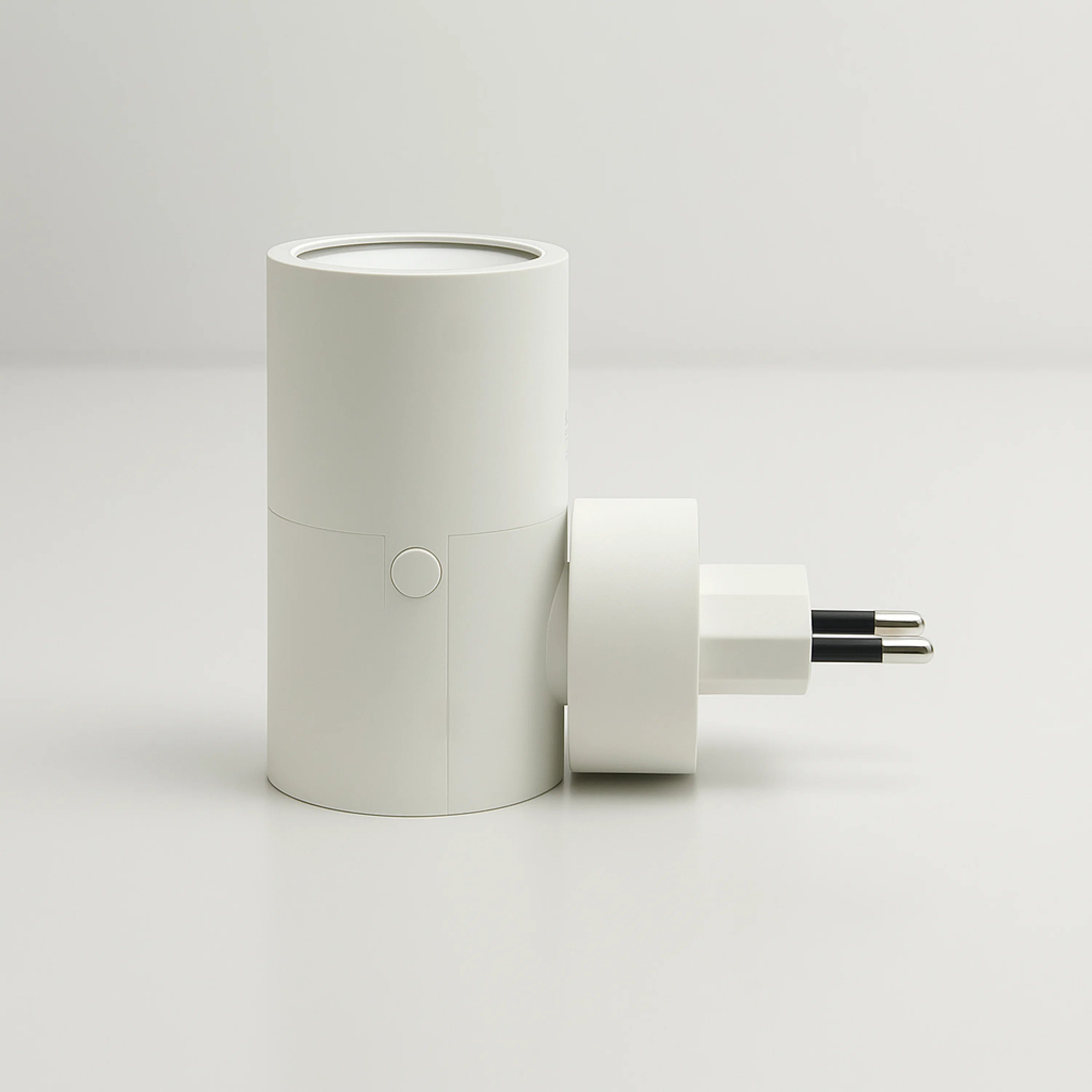 Luminária de tomada CalmLight branca sobre fundo branco